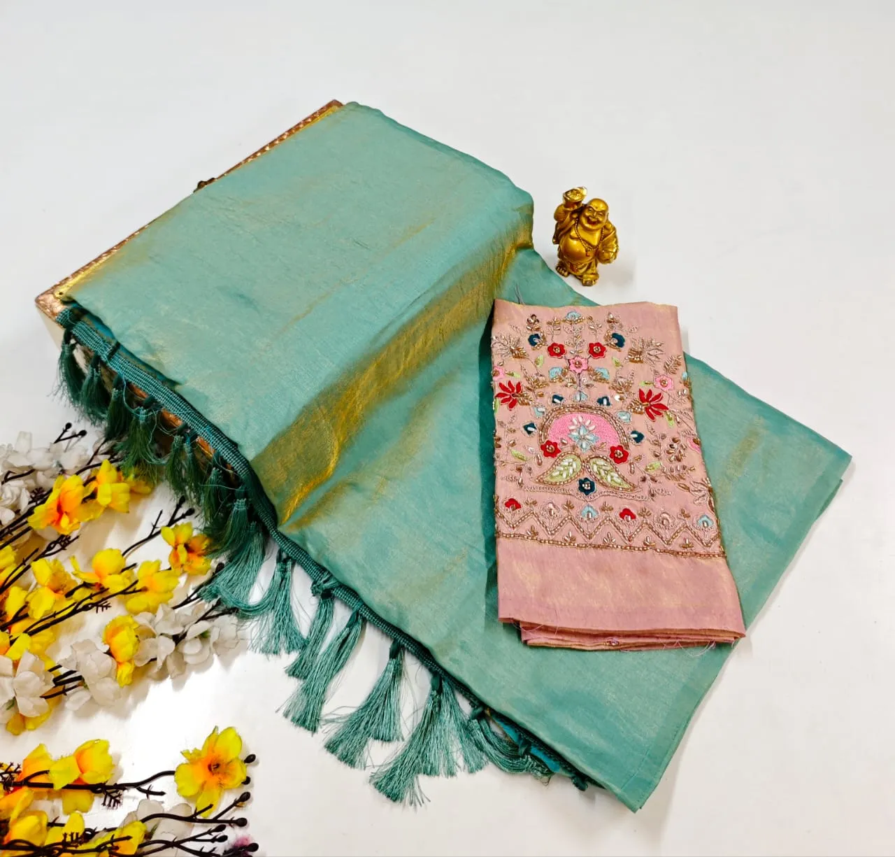 Rangoli Crush Zari Border Semi Silk Saree